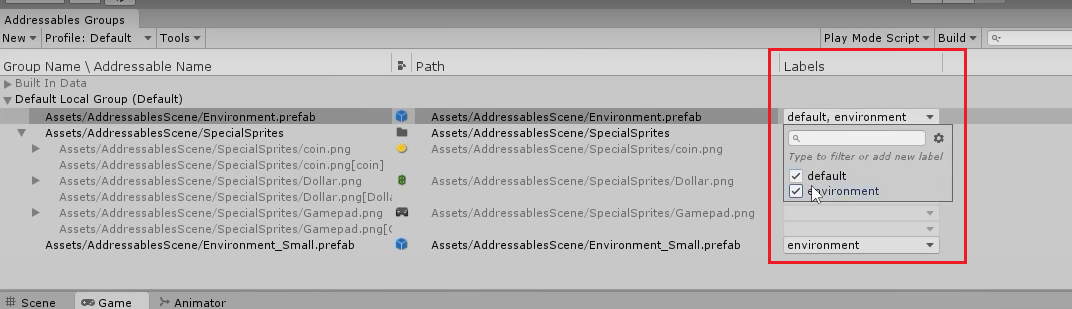 Addressable Label